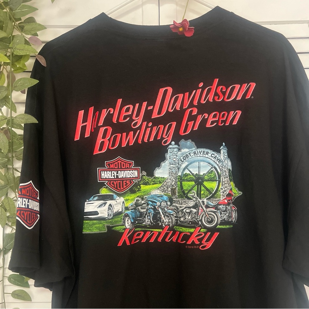 New Harley Davidson 2xl American Flag Lost River Kentucky Black Motorcycle Tee